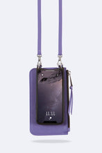Load image into Gallery viewer, Classic Pebble Leather Zip Pouch - Grape Mist/Silver