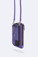 Load image into Gallery viewer, Pebble Leather Expanded Zip Pouch - Grape Mist/Silver