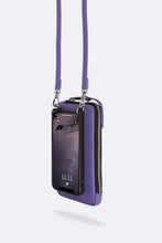 Load image into Gallery viewer, Pebble Leather Expanded Zip Pouch - Grape Mist/Silver