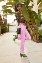 Load image into Gallery viewer, Drawstring Smooth Leather Pouch - Black/Gold