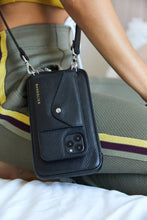 Load image into Gallery viewer, Pebble Leather Expanded Zip Pouch - Black/Silver