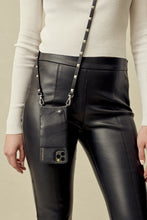 Load image into Gallery viewer, Sarah Pebble Leather Crossbody Bandolier - Black/Silver