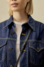 Load image into Gallery viewer, Emma Pebble Leather Crossbody Bandolier - Black/Pewter