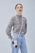 Load image into Gallery viewer, Bandolier Pebble Leather Heart Keychain - Black/Pink/Silver