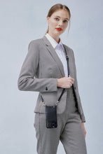 Load image into Gallery viewer, Emma Pebble Leather Adjustable Strap - Black/Silver