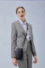 Load image into Gallery viewer, Classic Pebble Leather Zip Pouch - Black/Silver