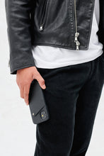 Load image into Gallery viewer, Alex Pebble Leather Wallet Case (no D-rings) - Black/Pewter