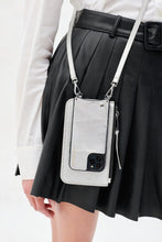 Load image into Gallery viewer, Classic Pebble Leather Zip Pouch - Metallic Silver/Silver