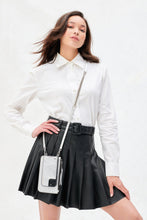 Load image into Gallery viewer, Classic Pebble Leather Zip Pouch - Metallic Silver/Silver