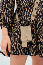 Load image into Gallery viewer, Nina Smooth Leather Crossbody Bandolier - Taupe/Gold