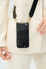 Load image into Gallery viewer, Olivia Adjustable Pebble Leather Strap - Black/Gold