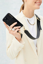 Load image into Gallery viewer, Olivia Adjustable Pebble Leather Strap - Black/Gold