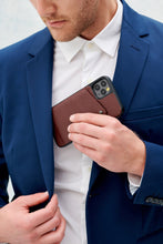 Load image into Gallery viewer, Alex Pebble Leather Wallet Case (no D-rings) - Wine/Pewter