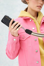 Load image into Gallery viewer, Kimberly Adjustable Nylon Crossbody Strap - Pink/White/Silver