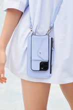 Load image into Gallery viewer, Classic Pebble Leather Zip Pouch - Periwinkle/Silver