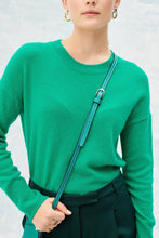 Load image into Gallery viewer, Casey Pebble Leather Crossbody Bandolier - Emerald Green/Silver