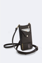 Load image into Gallery viewer, Emma Pebble Leather Crossbody Bandolier - Black/Gold