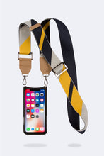 Load image into Gallery viewer, Bella Crossbody Smooth Leather Bandolier - Navy/Yellow/Silver