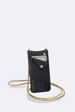 Load image into Gallery viewer, Belinda Pebble Leather Crossbody Bandolier - Black/Gold