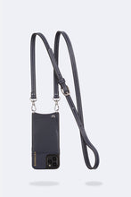 Load image into Gallery viewer, Casey Pebble Leather Crossbody Bandolier - Navy/Silver