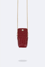 Load image into Gallery viewer, Riley AirPod Pouch - Crimson Croc/Gold