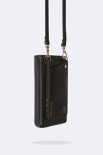 Load image into Gallery viewer, Open Top Pebble Leather Pouch - Black/Gold