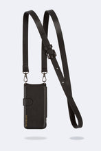 Load image into Gallery viewer, Hailey Folio Pebble Leather Crossbody Bandolier - Black/Pewter
