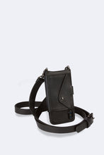 Load image into Gallery viewer, Hailey Folio Pebble Leather Crossbody Bandolier - Black/Pewter