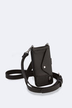 Load image into Gallery viewer, Hailey Folio Pebble Leather Crossbody Bandolier - Black/Silver