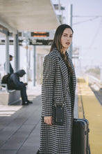 Load image into Gallery viewer, Open Top Pebble Leather Pyramid Stud Pouch - Black/Gold