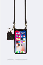 Load image into Gallery viewer, Bandolier Pebble Leather Heart Keychain - Black/Red/Gold