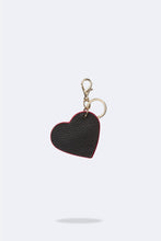 Load image into Gallery viewer, Bandolier Pebble Leather Heart Keychain - Black/Red/Gold