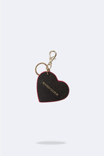 Load image into Gallery viewer, Bandolier Pebble Leather Heart Keychain - Black/Red/Gold