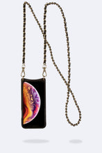 Load image into Gallery viewer, Lucy Pebble Leather Crossbody Bandolier - Black/Gold