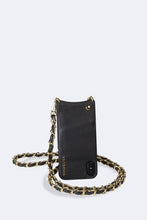Load image into Gallery viewer, Lucy Pebble Leather Crossbody Bandolier - Black/Gold
