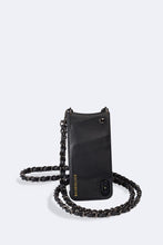 Load image into Gallery viewer, Lucy Pebble Leather Crossbody Bandolier - Black/Pewter