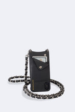 Load image into Gallery viewer, Lucy Pebble Leather Crossbody Bandolier - Black/Silver