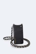 Load image into Gallery viewer, Lucy Pebble Leather Crossbody Bandolier - Black/Silver