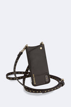 Load image into Gallery viewer, Nicole Pebble Leather Crossbody Bandolier - Black/Gold