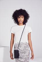 Load image into Gallery viewer, Pyramid Stud Pebble Leather Zip Pouch - Black/Silver