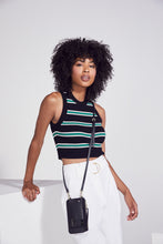 Load image into Gallery viewer, Classic Pebble Leather Zip Pouch - Black/Gold