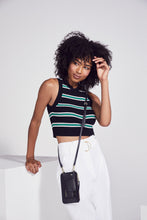 Load image into Gallery viewer, Classic Pebble Leather Zip Pouch - Black/Gold