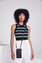 Load image into Gallery viewer, Pebble Leather Expanded Zip Pouch - Black/Gold