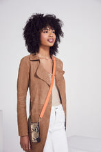 Load image into Gallery viewer, Angela Snake Embossed Leather Strap Only - Orange Snake/Gold