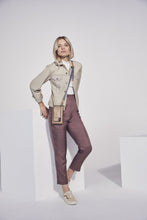 Load image into Gallery viewer, Olivia Expanded Zip Pouch - Tan/Gold