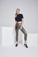 Load image into Gallery viewer, Emma Pebble Leather Crossbody Bandolier - Black/Silver