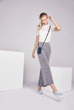 Load image into Gallery viewer, Casey Pebble Leather Crossbody Bandolier - Navy/Silver