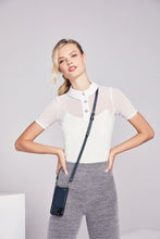 Load image into Gallery viewer, Casey Pebble Leather Crossbody Bandolier - Navy/Silver