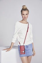 Load image into Gallery viewer, Classic Pebble Leather Pouch - Red/Silver