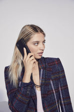 Load image into Gallery viewer, Lucy Pebble Leather Crossbody Bandolier - Black/Pewter